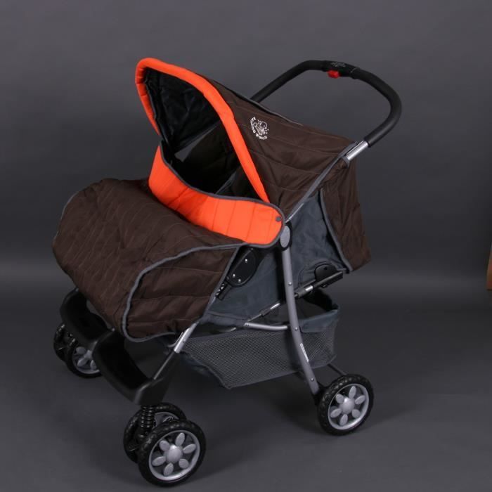 Poussette double twin orange Deluxe Tandem