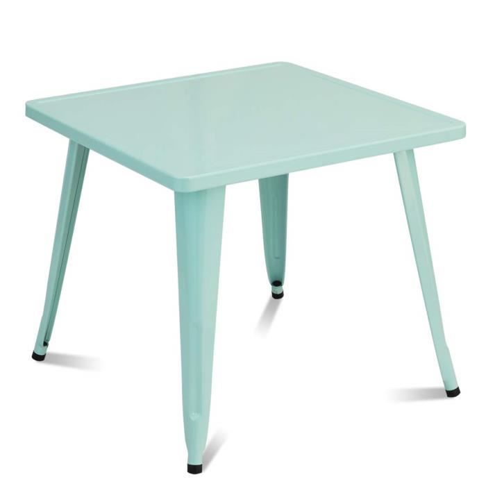 DREAMADE Table Basse Carrée Enfant, Table de Jeu en Acier, Table d’Activité Charge 150 KG, pour Chambre d’Enfant, Salle de Jeu, Bleu