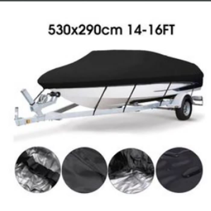GOBRO Housse de Protection Bateau 14-16ft Bâche Couvre en Oxford Tissu 210D Anti-uv Étanche Couverture de Bache type V