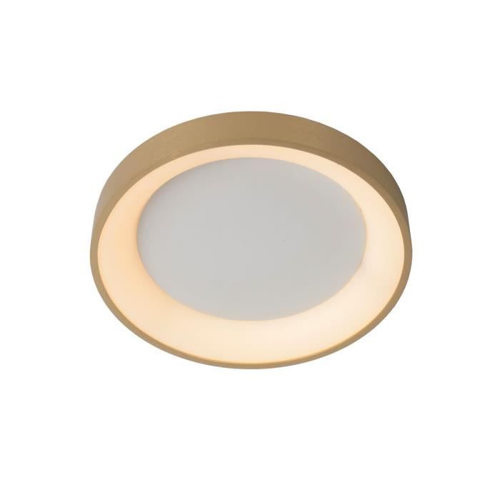 Lucide VIDAL - Plafonnier - Ø 28 cm - LED Dim. - 1x20W 2700K - Or Mat / Laiton