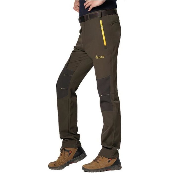 Pantalon softshell homme femme doublé polaire imperméable respirant en plein air hiver Randonnée Trekking pantalon couples Camping