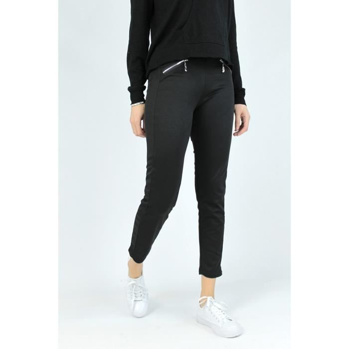 Jogging poches zippées Femme Noir