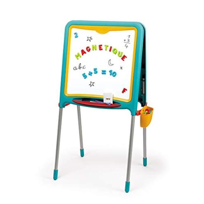 Smoby - 410307 - Tableau Tubes - Ardoise Double Face - Magnétique / Craie - + 80 Accessoires Inclus - Mixte