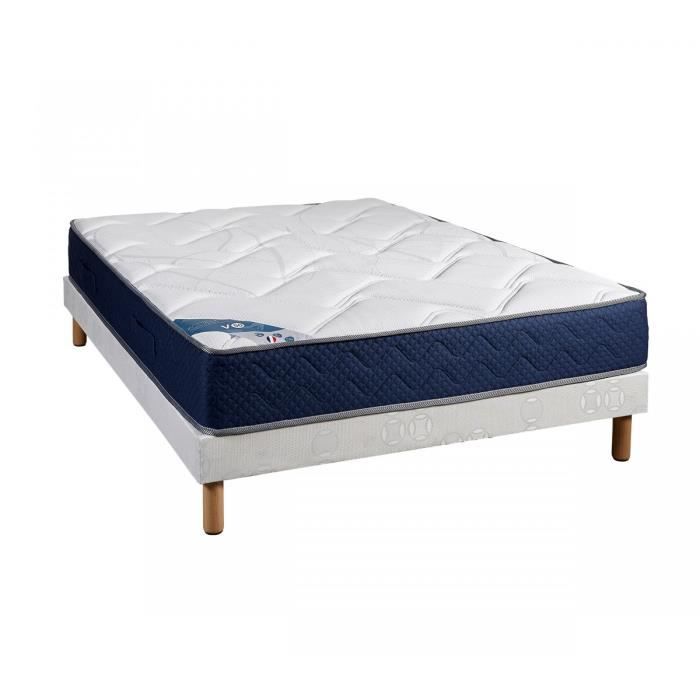 Ensemble matelas mémoire de forme Someo V50 sommier pieds 180x200