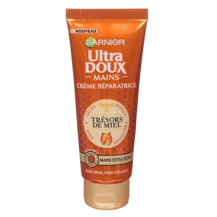 Crème Ultra Doux pour mains Trésor de miel GARNIER - Peaux extra sèches - 75 ml