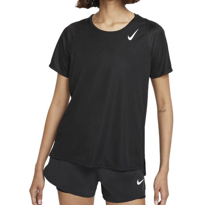 T-Shirt - NIKE - RACE TOP - Femme - Noir - Respirant