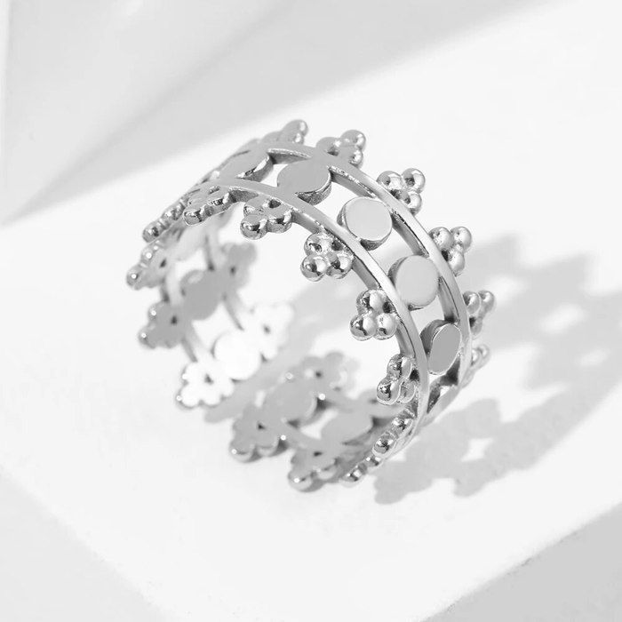 Bague Ajustable Femme En Acier Inoxydable Argenté - Neuf Sans Emballage