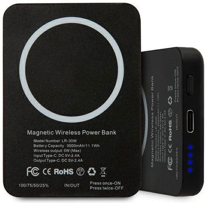 Batterie externe - KARL LAGERFELD - KF000621 - 3000 mAh - Induction - Compatible iPhone 12