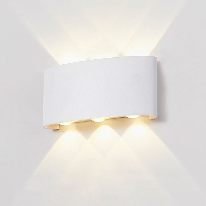 SNOGOLD Applique Murale Extérieur Moderne 6W Lampe Murale en Aluminium Lumière Chaude Éclairage Étanche en Aluminium Blanc