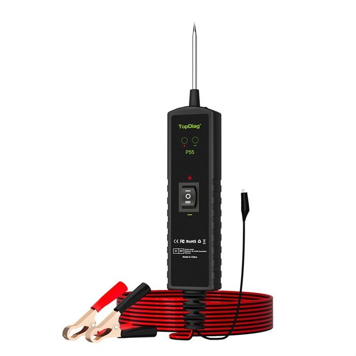 Testeur De Circuit 6V/12V/24V DC - Stylo Avec Lampe Témoin - Pour Voiture, Moto, Camping-car - Câble Spiralé - 12