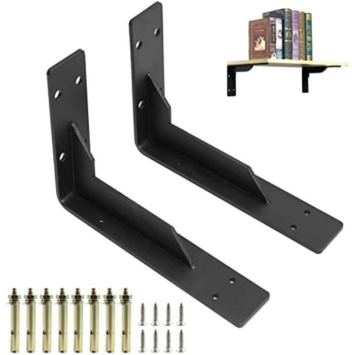 Supports détagère murale 350mm - Équerre charge lourde - Noir - 150KG/352lbs porteur