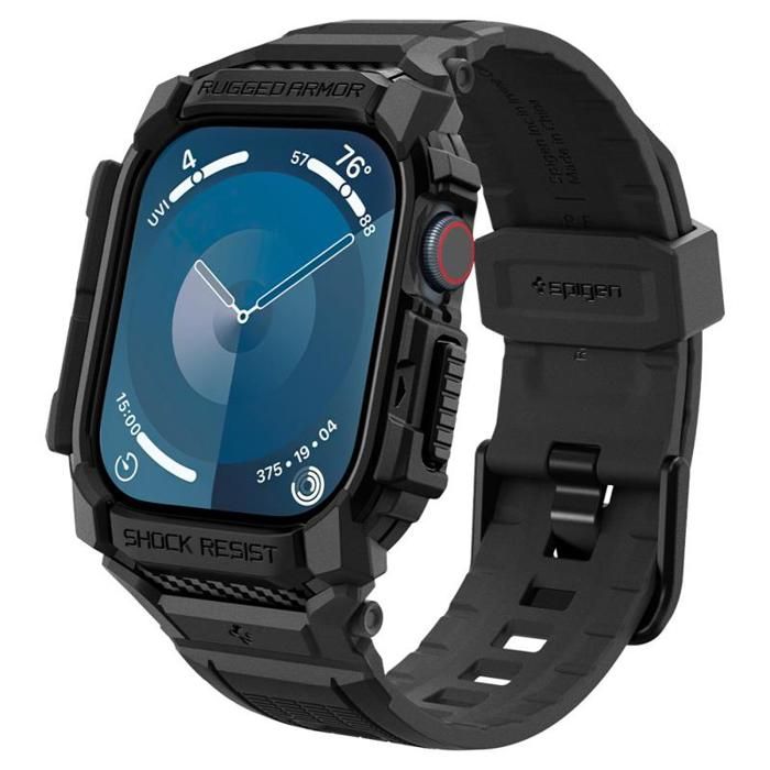 Bracelet avec étui - SPIGEN - Rugged Armor Pro - TPU souple - Compatible Apple Watch 10 46 mm - Noir mat