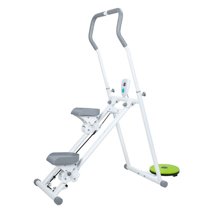 Stepper De Fitness Avec Guidon - Poids Maximum De L'utilisateur : 150 Kg - Bandes De Résistance Incluses - Pour Entraînement Aérobique Et Exercices