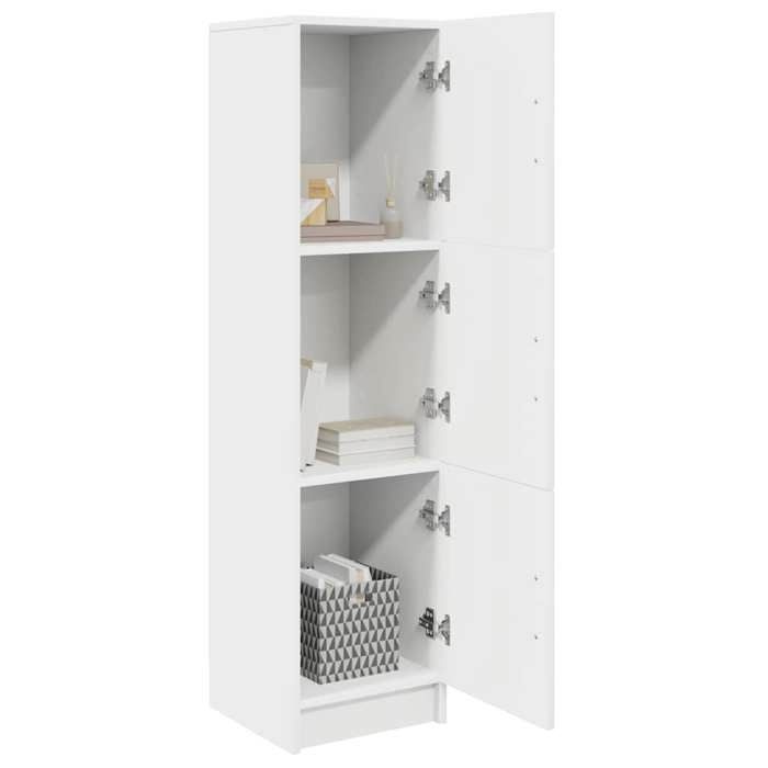Buffet bas - JILI - Blanc Meuble de Rangement - pour salon - Blanc 31 5 x 32 x 124 cm Bois dingénierie FR428
