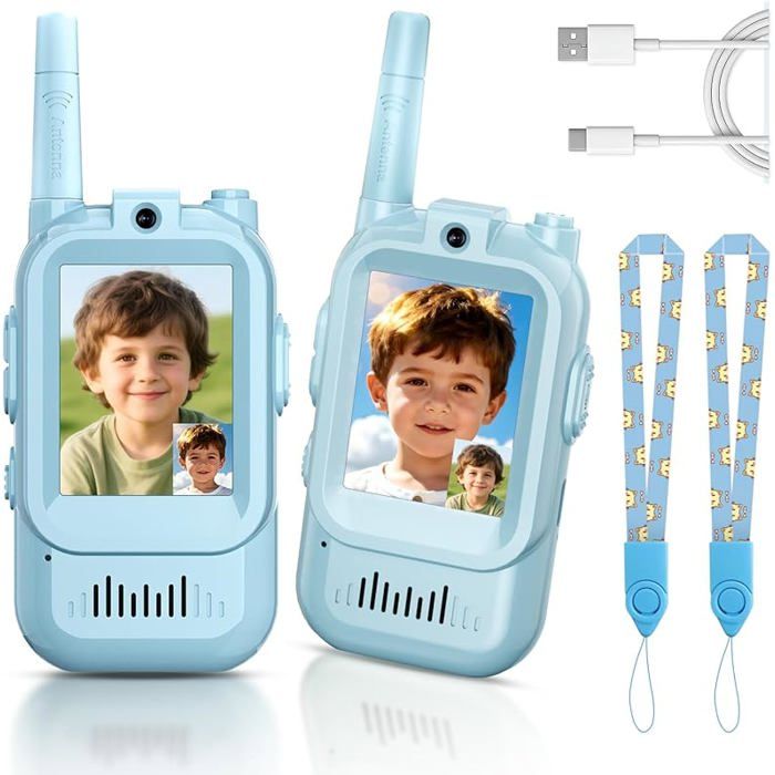 2Pcs Talkie Walkie Enfants Jouet - XJYDNCG - 3 à 12 ans - Vidéo Interactif - Bleu et Bleu blue TALKIE-WALKIE JOUET