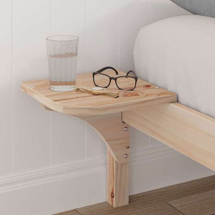 Cadre de lit en pin massif - UU - 140x190 cm - Naturel - Pin massif - Cadre à lattes - Poids maximal 200 kg - Lit double