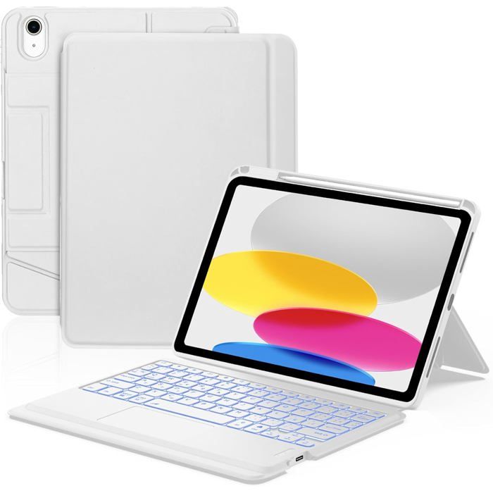 Clavier Magnétique Avec Trackpad Pour IPad 10ème Génération 10.9" 2022 & IPad 11 2025 A16 - Étui AZERTY Rose Détachable