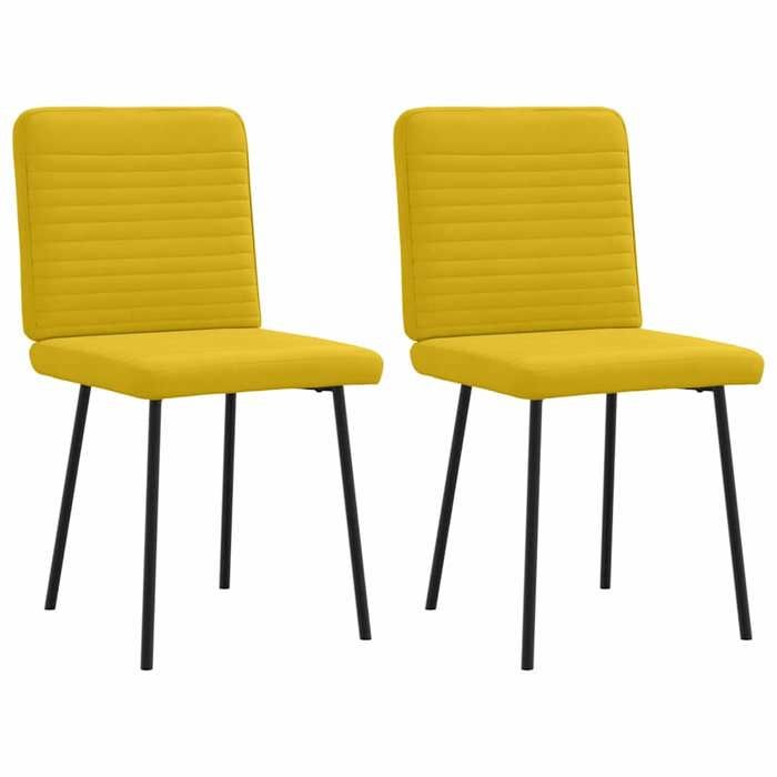 NEW 2026 Chaises à manger lot de 2 Chaises de Cuisine/BUREAU Jaune Velours 45x54x83 cm L634