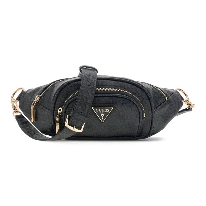 GUESS Sac banane gris foncé pour femme - Latona Belt Bag Coal Logo 343786 GUESS Sac banane gris foncé pour femme - Latona Belt Bag Coal Logo 343786