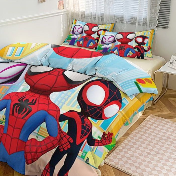 ZJBT109035 Parure de lit Spiderman Spidey et ses amis extraordinaires pour enfants hommes et femmes taille standard e 220X240CM