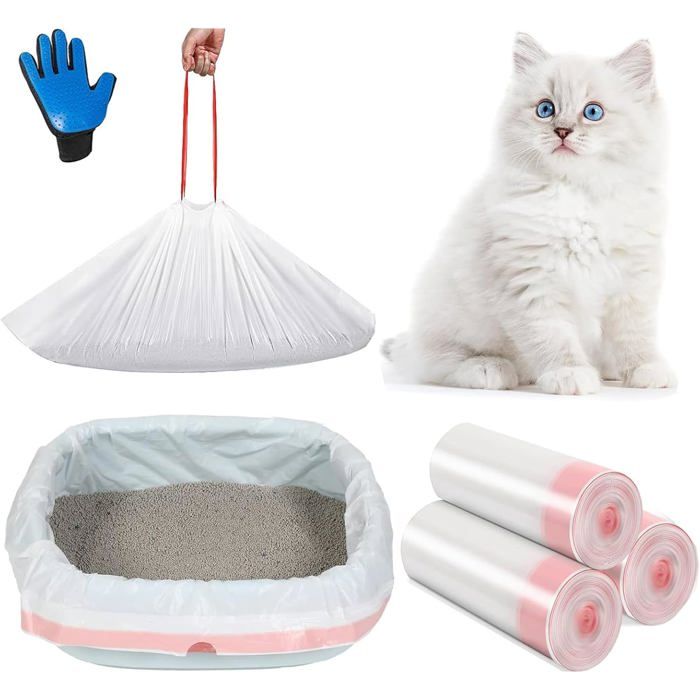 Sacs à litière pour chat XXL - LEHRING - Lot de 30 sacs - Dimensions 91x45 cm - Épaisseur 0.03 mm - Anti-griffes