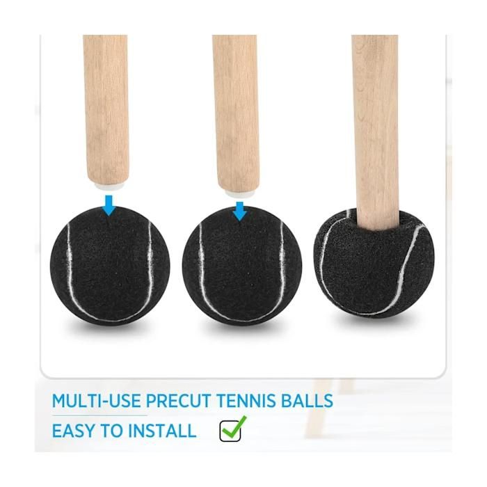 Protège-pieds de chaise en balle de tennis antidérapant 63 mm protection sol meuble noir