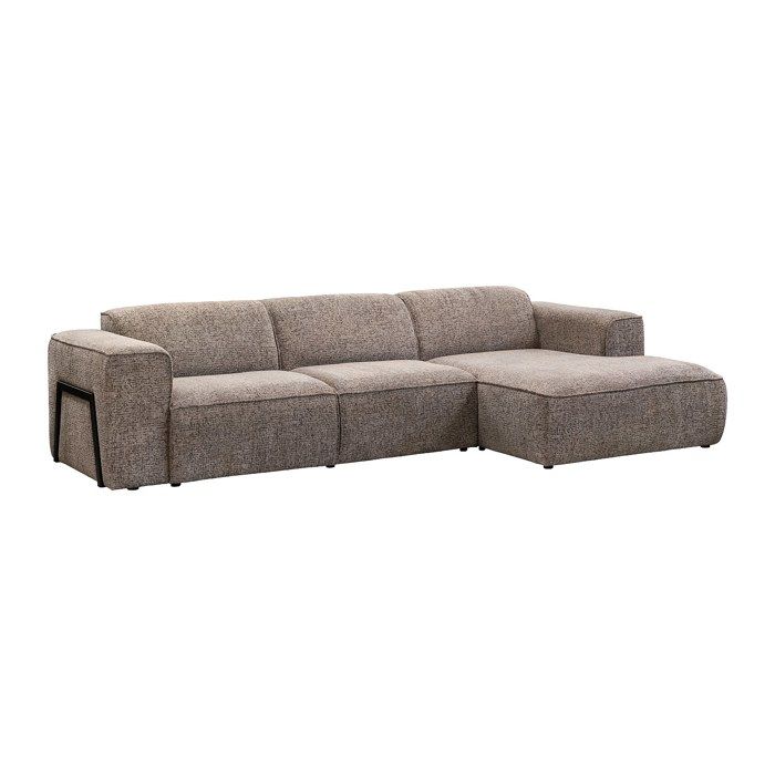 Canapé dangle droit en tissu chiné taupe TEJAMI Canapé dangle droit en tissu chiné taupe TEJAMI