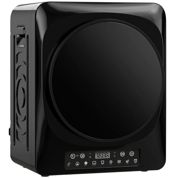 Sèche-linge compact à évacuation 1000 W avec modes Extra-Dry et Éco minuterie et réglages de température noir