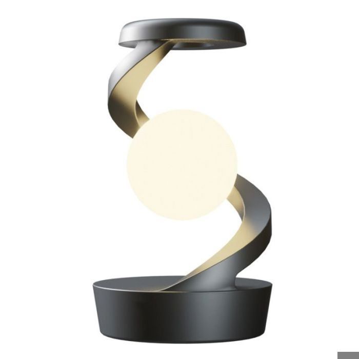 Lampe dambiance rotative grise avec chargeur sans fil pour téléphone veilleuse RGB LED USB réglable OBJETS LUMINEUX D INTERIEUR