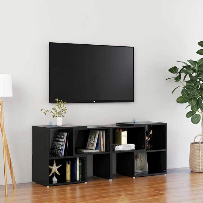 Basboard salon VIDAXL Meuble HIFI Noir brillant 104x30x52 cm Bois dingénierie[8799]