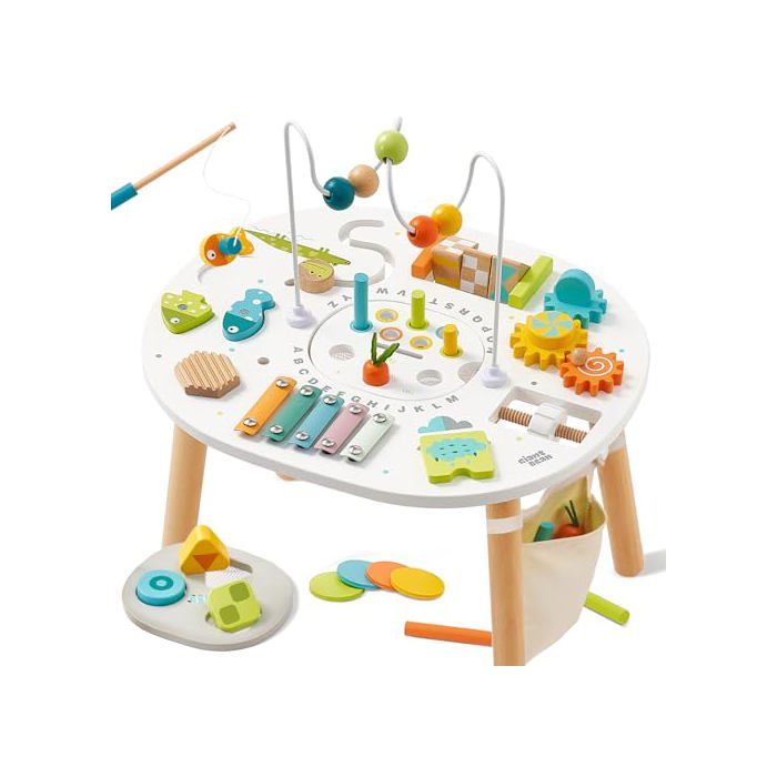 Table dactivités - GENERIQUE - Montessori 11 en 1 en bois - 11 activités éducatives - Motricité fine - Pour 1-3 ans