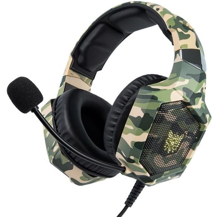 Casque de jeu camouflage pour Nintendo Switch PS4 Xbox One avec microphone  (vert)