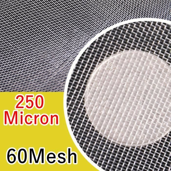 60 mailles 250 microns - 1x5 mètres - Filtre en nylon de qualité