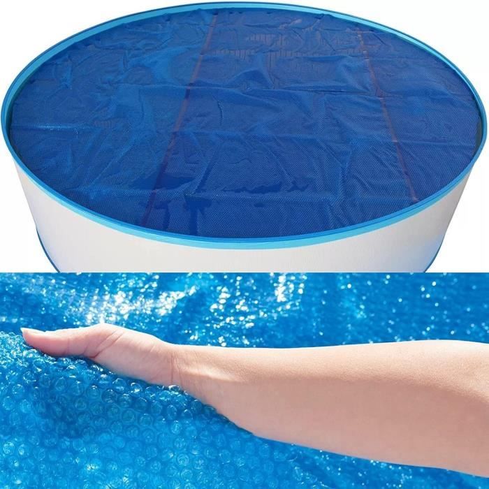 Bâche Solaire à Bulles Pour Piscine – Film Isolant Thermique Rond, Réduit L’évaporation Et Garde La Chaleur, Plusieurs Tailles