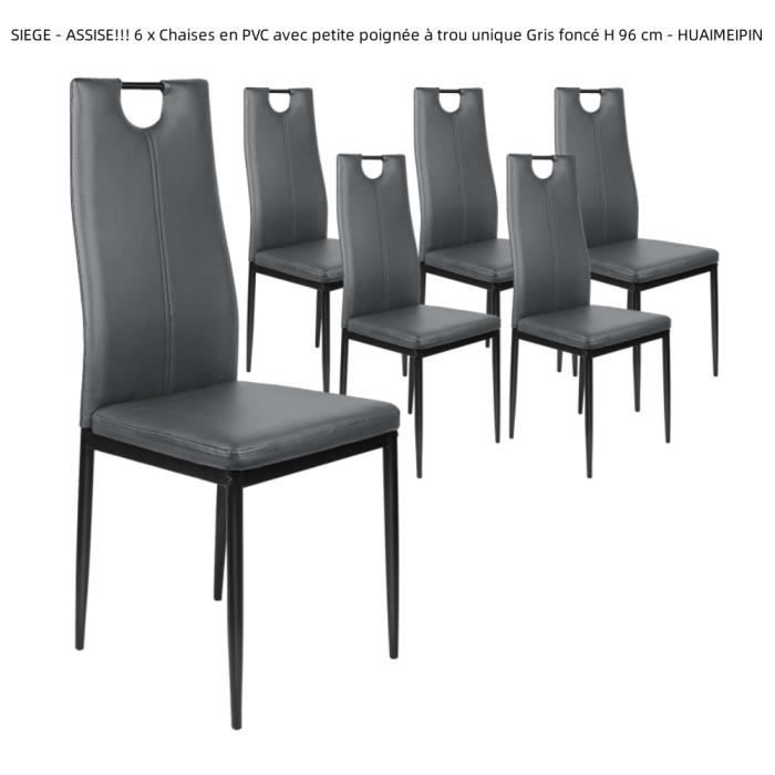 Lot de 6 chaises LF Lot de 6 chaises Roxie tissu gris Pas Cher