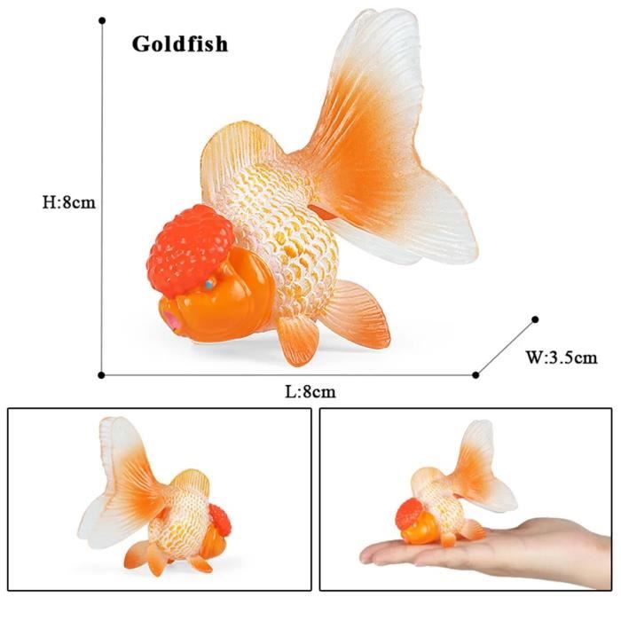 ESTINK Lot de 6 Figurines de Poissons Artificiels en Plastique pour Enfants Jouets Goldfish