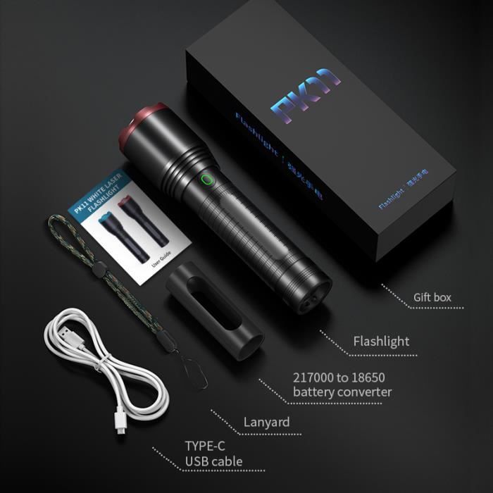 A76 Lampe Torche Led Ultra Puissante 20000 Lm - Rechargeable 7 Modes Usb-C Lampes De Poche À Pile Avec Lumière Latérale Rouge[d27] - Bricolage