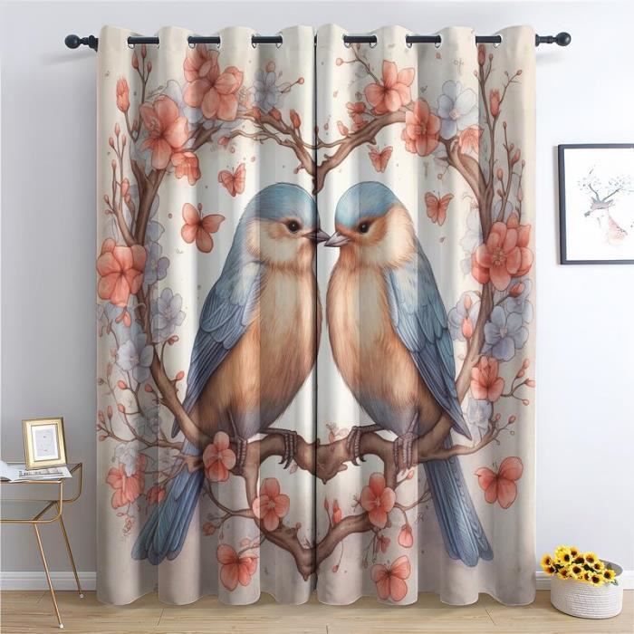 SZLYZM Rideau Occultant Fleurs, Rideau Isolant Thermique pour Salon Chambre, Rideaux Motif Fleurs Vintage, Rideau Opaque à Oeillets, Lot de 2 Rideaux et Draperies Intérieur 140x220cm LxH (Qu-&197 SZLYZM Rideau Occultant Fleurs, Rideau Isolant Thermique pour Salon Chambre, Rideaux Motif Fleurs Vintage, Rideau Opaque à Oeillets, Lot de 2 Rideaux et Draperies Intérieur 140x220cm LxH (Qu-&197
