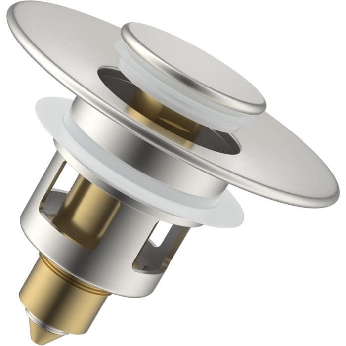 Bouchon Lavabo Universel Hisdricus Pop-Up - Ø 32-42mm, Acier Inoxydable, Avec Filtre Anti-cheveux