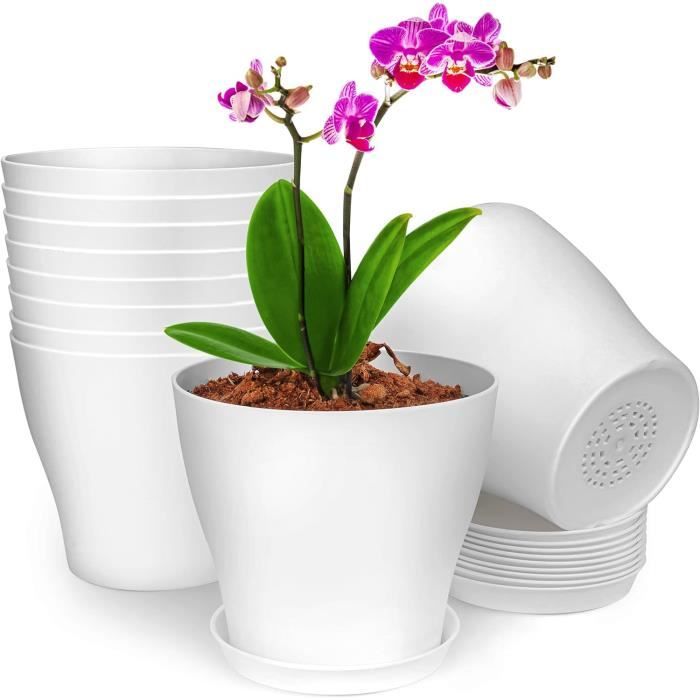 Lot De 2 Pots De Fleurs De 25,4 Cm Pour Plantes D'intérieur Avec Trous