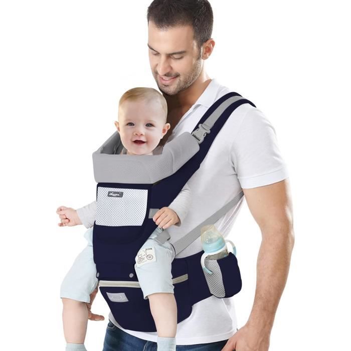 Porte Bebe Avec Siège À Hanche Ergonomique Pour Tout-Petit Sac À Dos Porte-Bébé À Bandoulière Réglable LAvant Et À LArrièr[n136]