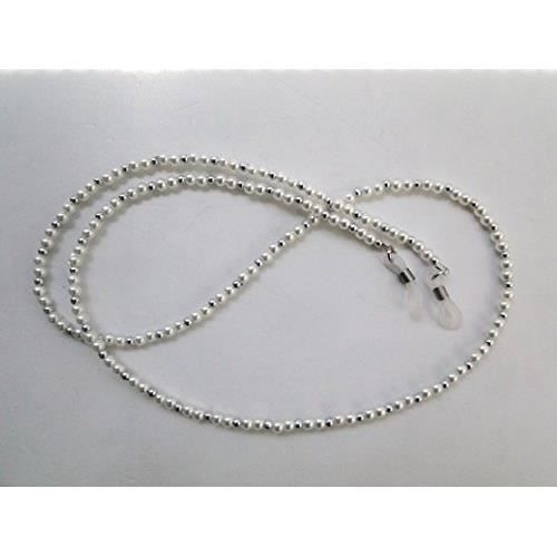 Cordon Chaîne à Lunettes Fantaisie - Maillons Dorés Et Perles Blanches Nacrées