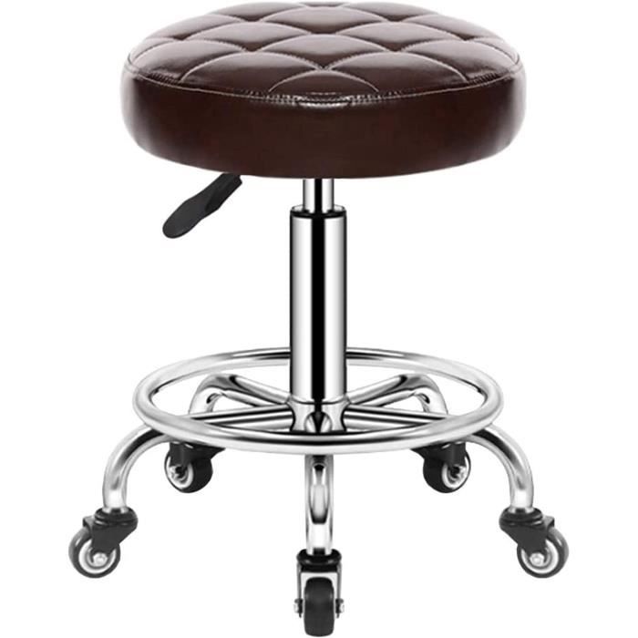 Tabouret à Roulettes Wellcore Avec Freinage Automatique - Design Moderne Et Stable En Argent