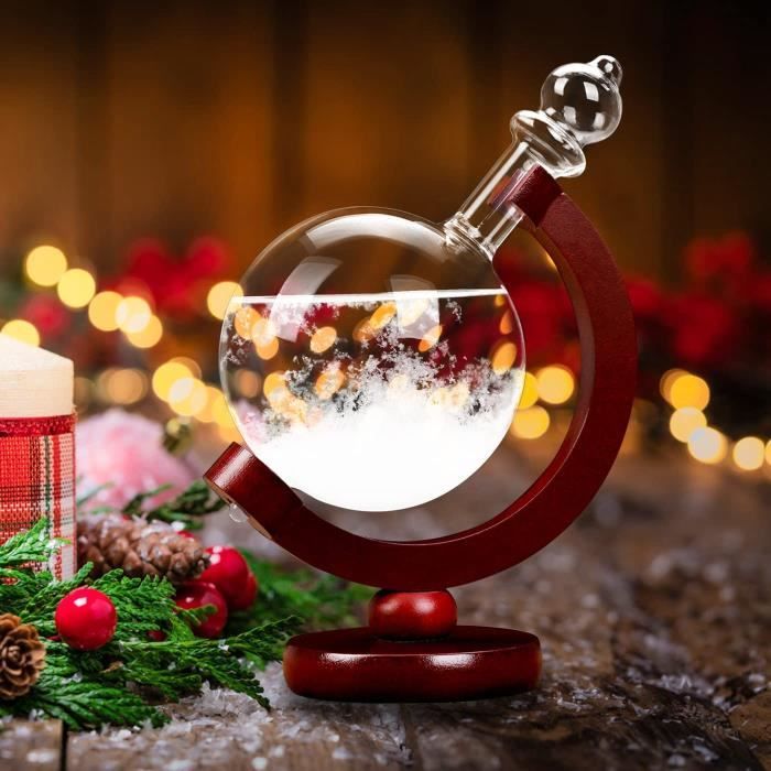 Décoration de Noël, verre tempête, boule à neige créative en cristal