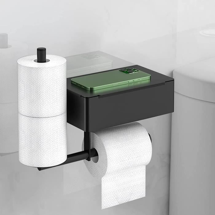 Porte-Rouleau Toilette Noir – Rangement Pratique Et Design Pour Petites Salles De Bain