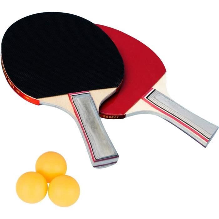 Raquette Tennis de Table, Set De Tennis De Table, 2 Raquette Ping Pong De  Peuplier+3 Balle+1 Sac - Cdiscount Sport