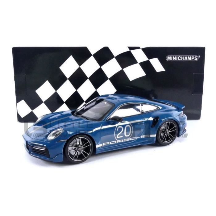 Voiture Miniature de Collection - MINICHAMPS 1/18 - PORSCHE 911 (992) Turbo  S Coupe Sport Design - 2021 - Blue - 155069170