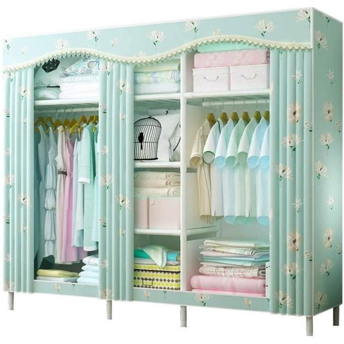 LANTUS Armoire de Rangement,Garde-Robe,Organisateur de Stockage de vêtements Armoire Toile Placard à Rangement,pour Chambre, Couloir, Dressing,110 * 45 * 175cm-Beige LANTUS Armoire de Rangement,Garde-Robe,Organisateur de Stockage de vêtements Armoire Toile Placard à Rangement,pour Chambre, Couloir, Dressing,110 * 45 * 175cm-Beige
