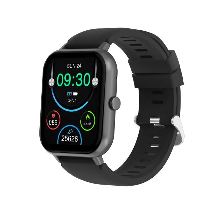Montre Connectée Sport, Montre Intelligente Noir Homme Femme IP68 Fitness
