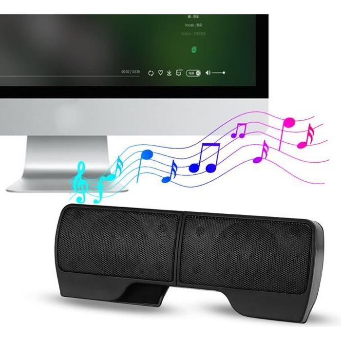 Barre de son pour ordinateur portable écran de clip USB mini bureau portable 2.0 audio